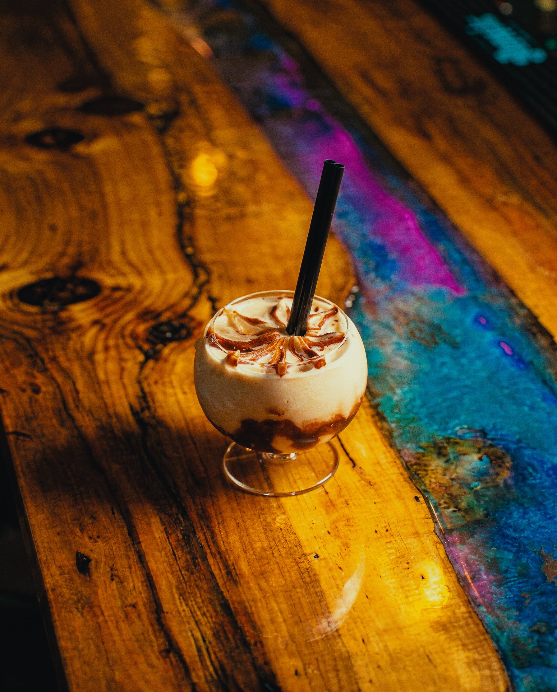 Monkey Lala cocktail on the bar at Lunami Latin Cuisine