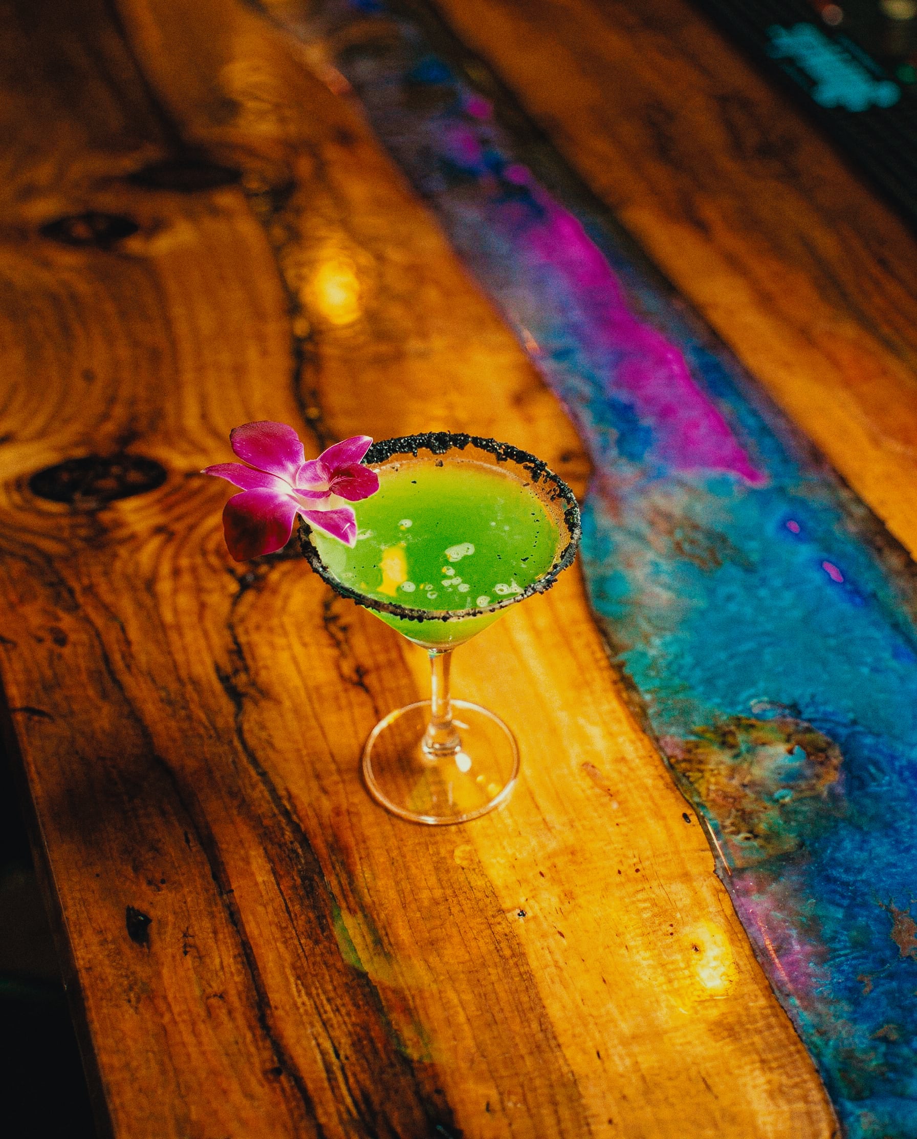 Garden Lunami cocktail on the bar at Lunami Latin Cuisine